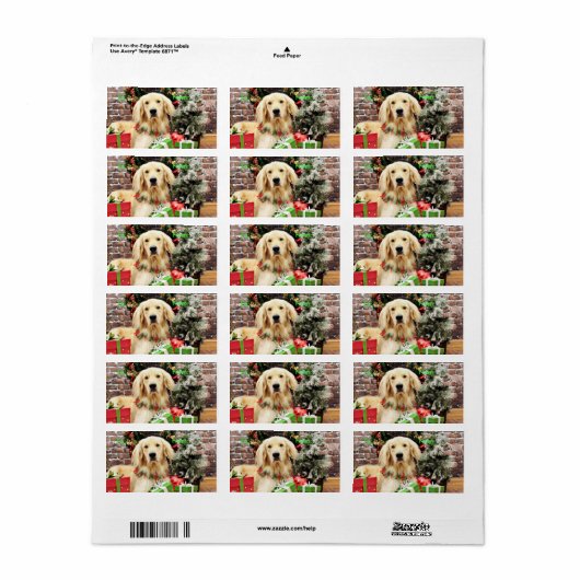 Kerstmis - Golden Retriever - Ozzy Etiket (Full Sheet)