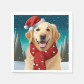 Kerstmis Golden Retriever servetten (Voorkant)