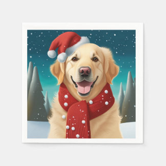 Kerstmis Golden Retriever servetten