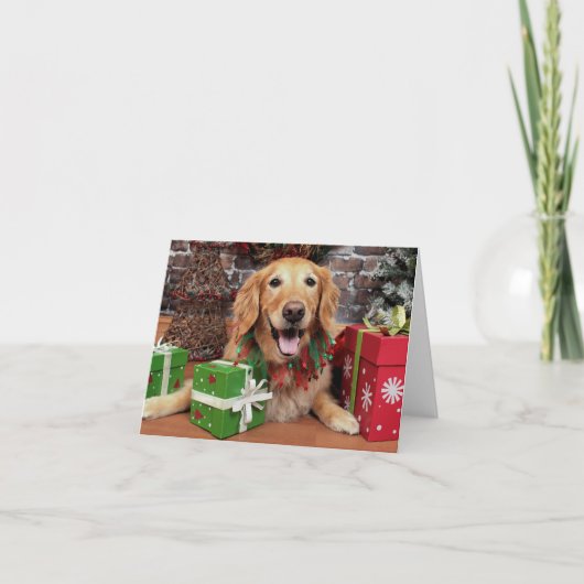Kerstmis - Golden Retriever - Sidney Feestdagen Kaart (Voorkant)
