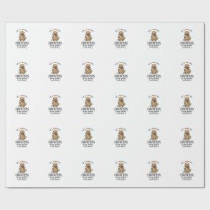 Kerstmis Golden Retriever Wenslijst Ontwerp Cadeaupapier
