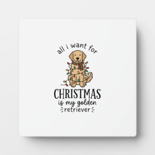 Kerstmis Golden Retriever Wenslijst Ontwerp Fotoplaat