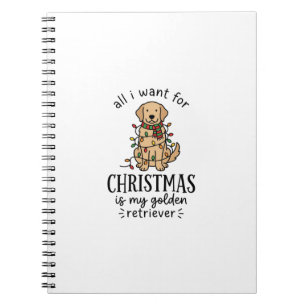 Kerstmis Golden Retriever Wenslijst Ontwerp Notitieboek