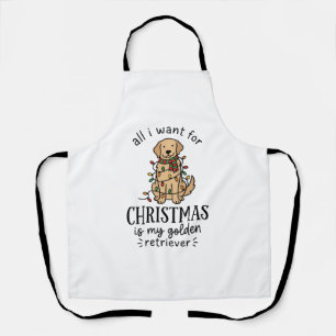 Kerstmis Golden Retriever Wenslijst Ontwerp Schort