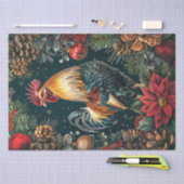 Kerstmis Golden Rooster Decoupage Tissuepapier (Craft)