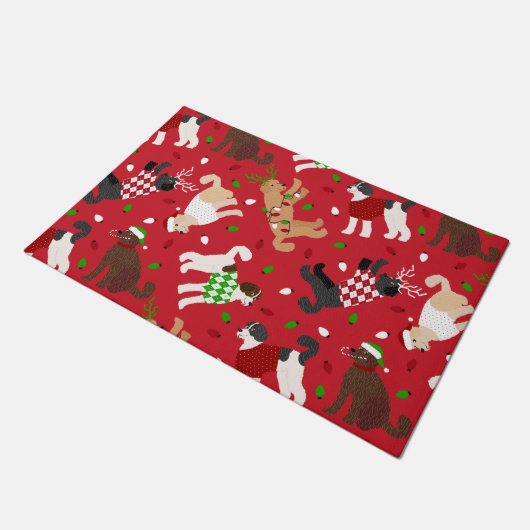 Kerstmis Goldendole Labradoodle Deurmat (Schuin)