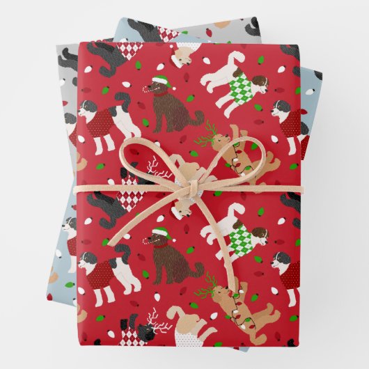 Kerstmis Goldendole Labradoodle Inpakpapier Vel (In situ)