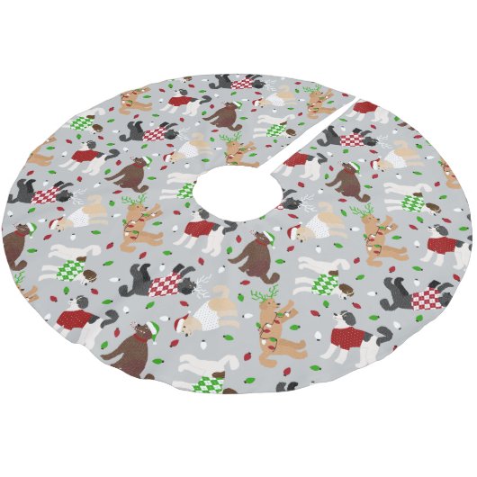 Kerstmis Goldendole Labradoodle Kerstboom Rok (Gekanteld)