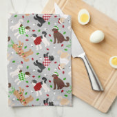 Kerstmis Goldendole Labradoodle Kitchen Towel Theedoek (Quarter Fold)