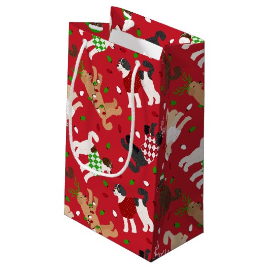 Kerstmis Goldendole Labradoodle Klein Cadeauzakje (Achterkant Gekanteld)