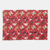 Kerstmis Goldendole Labradoodle Theedoek (Horizontaal)