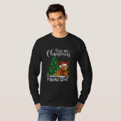 Kerstmis Goldendole Reindeer Funny Pajama Dog T-shirt (Voorkant volledig)