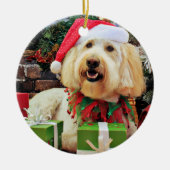 Kerstmis - GoldenDoodle - Bella Keramisch Ornament (Voorkant)