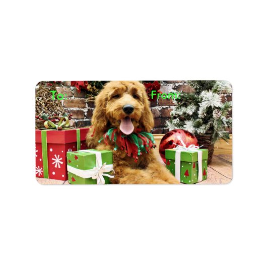 Kerstmis - GoldenDoodle - Claire Etiket (Voorkant)