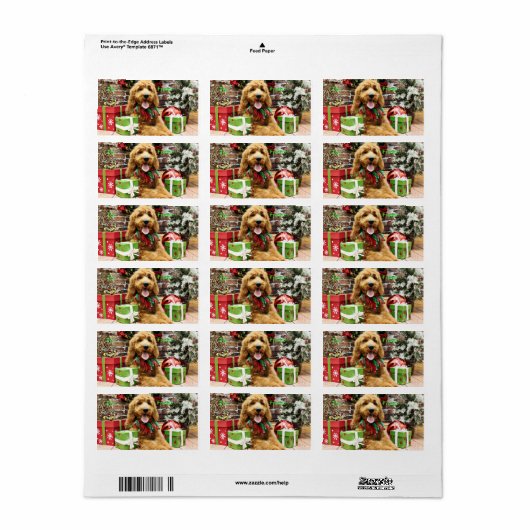 Kerstmis - GoldenDoodle - Claire Etiket (Full Sheet)