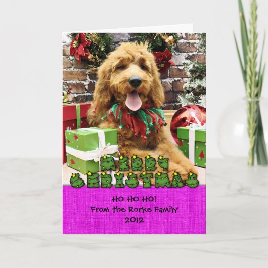 Kerstmis - GoldenDoodle - Claire Feestdagen Kaart (Voorkant)