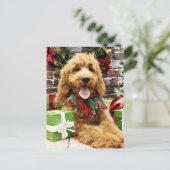 Kerstmis - GoldenDoodle - Claire Feestdagenkaart (Staand voorkant)