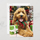 Kerstmis - GoldenDoodle - Claire Feestdagenkaart (Voorkant / Achterkant)