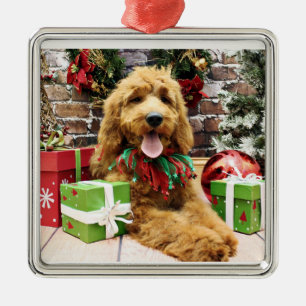 Kerstmis - GoldenDoodle - Claire Metalen Ornament