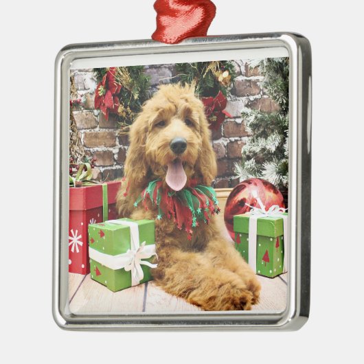 Kerstmis - GoldenDoodle - Claire Metalen Ornament (Links)