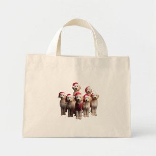 Kerstmis Goldendoodle, Kerstmis Labradoodle Hond Mini Tote Bag