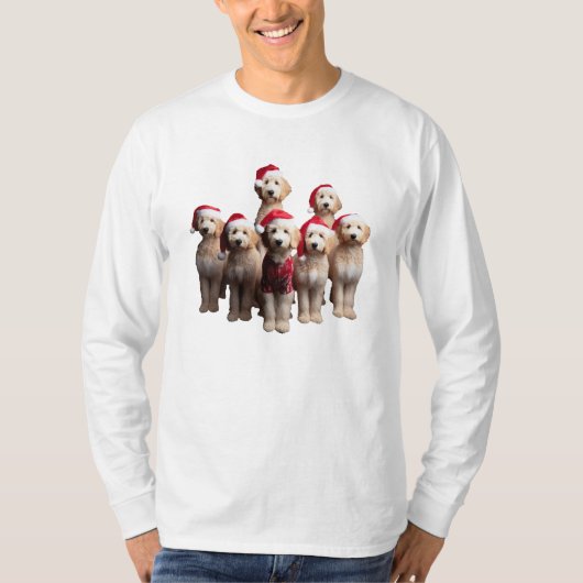Kerstmis Goldendoodle, Kerstmis Labradoodle Hond T-shirt (Voorkant)