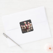 Kerstmis Goldendoodle, Kerstmis Labradoodle Hond Vierkante Sticker (Envelop)