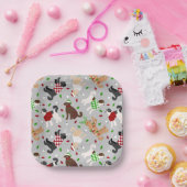 Kerstmis - Goldendoodle Labradoele Paper - Borden Papieren Bordje (Feest)