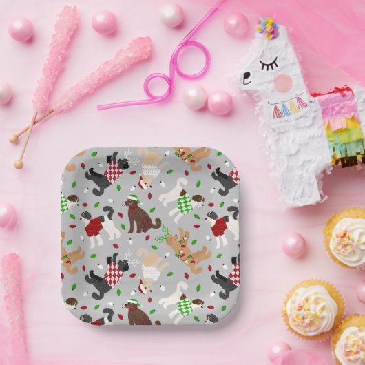 Kerstmis - Goldendoodle Labradoele Paper - Borden Papieren Bordje (Feest)