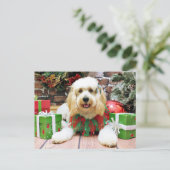 Kerstmis - GoldenDoodle - Mazey Feestdagenkaart (Staand voorkant)