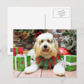 Kerstmis - GoldenDoodle - Mazey Feestdagenkaart (Voorkant / Achterkant)
