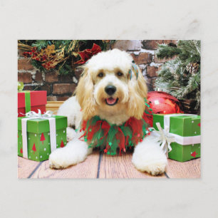 Kerstmis - GoldenDoodle - Mazey Feestdagenkaart