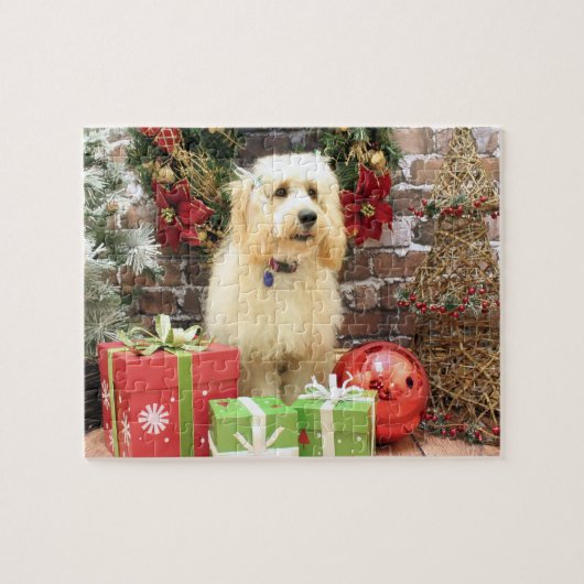 Kerstmis - GoldenDoodle - Mazy Legpuzzel (Horizontaal)