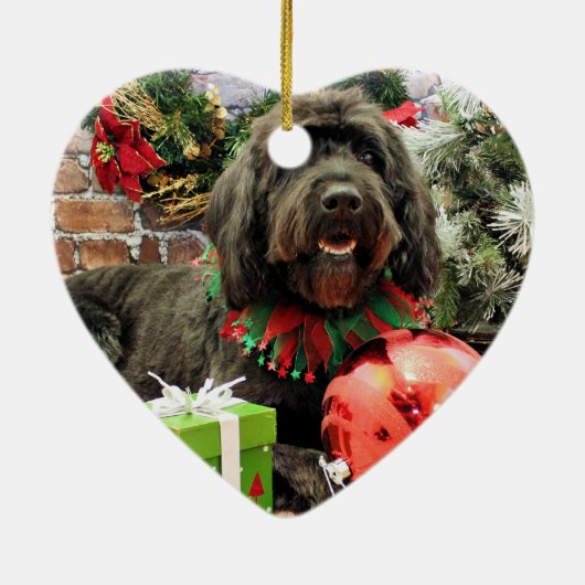 Kerstmis - GoldenDoodle - Nederlands Keramisch Ornament (Achterkant)