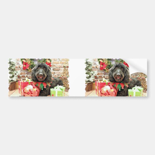 Kerstmis - GoldenDoodle - Pearl Jam Bumpersticker (Voorkant)
