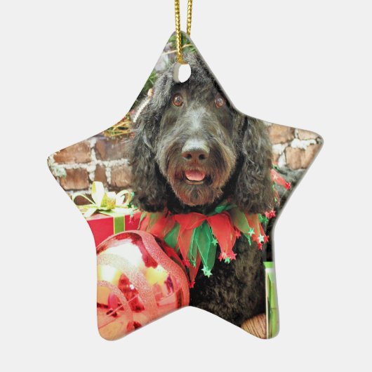 Kerstmis - GoldenDoodle - Pearl Jam Keramisch Ornament (Links)