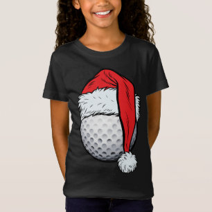 Kerstmis Golf Bal Santa Hoed Grappige Sport Kerstm T-shirt