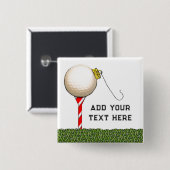 Kerstmis Golf Cadeau-ideeën Vierkante Button 5,1 Cm (Voorkant /achterkant)