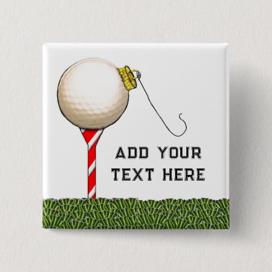Kerstmis Golf Cadeau-ideeën Vierkante Button 5,1 Cm (Voorkant)