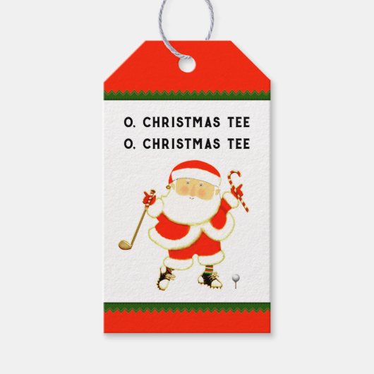 Kerstmis Golf Cadeaulabel (Voorkant)