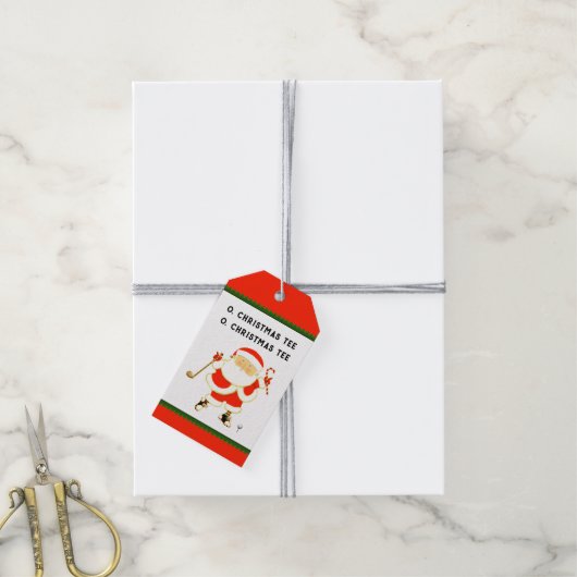 Kerstmis Golf Cadeaulabel (Met Touw)