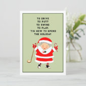 Kerstmis Golf Feestdagenkaart (Staand voorkant)
