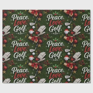 Kerstmis golf grappige spreuk op groen gras cadeaupapier