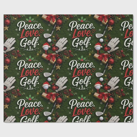 Kerstmis golf grappige spreuk op groen gras cadeaupapier (Vlak)