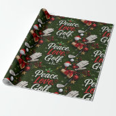 Kerstmis golf grappige spreuk op groen gras cadeaupapier (Uitgerold)