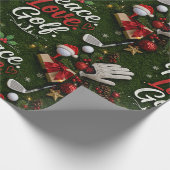 Kerstmis golf grappige spreuk op groen gras cadeaupapier (Hoek)