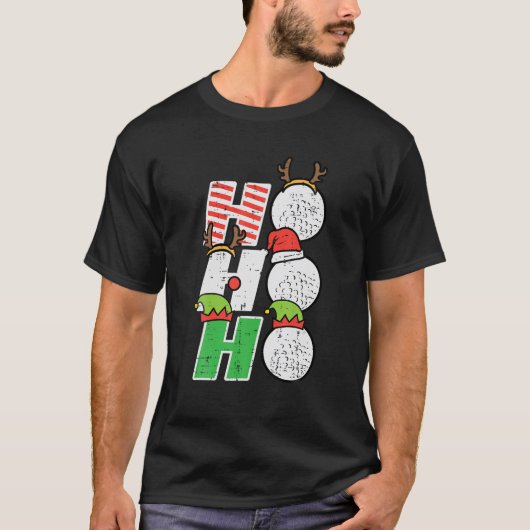 Kerstmis Golf Ho Ho Funny Xmas Golfsport T-shirt (Voorkant)