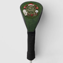 Kerstmis-golf op groen gras golfheadcover