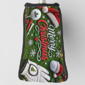 Kerstmis-golf op groen gras golfheadcover (Draai 90)
