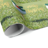 Kerstmis-golf op Putting Green Cadeaupapier (Rol Hoek)